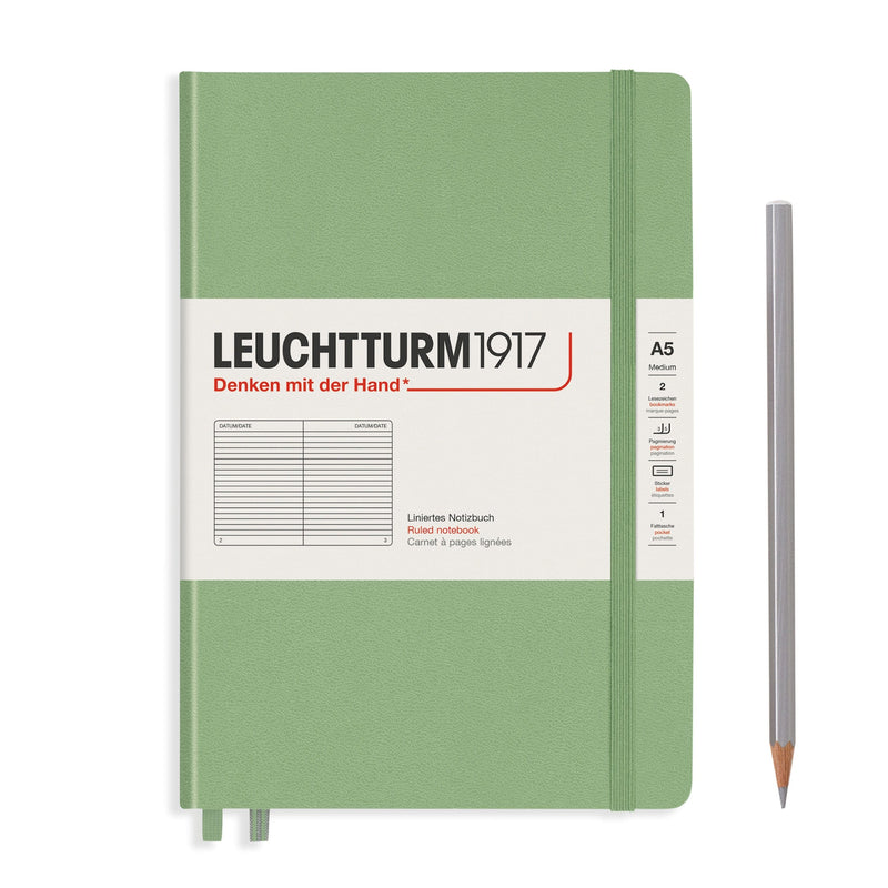 Leuchtturm Notebooks Sage Leuchtturm Medium A5 Lined Notebook