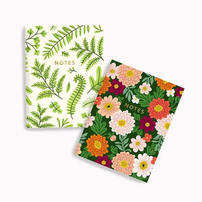 Linden Paper Co Notebooks & Notepads Summer Ferns+Chrysanthemums Pocket Notebooks Set