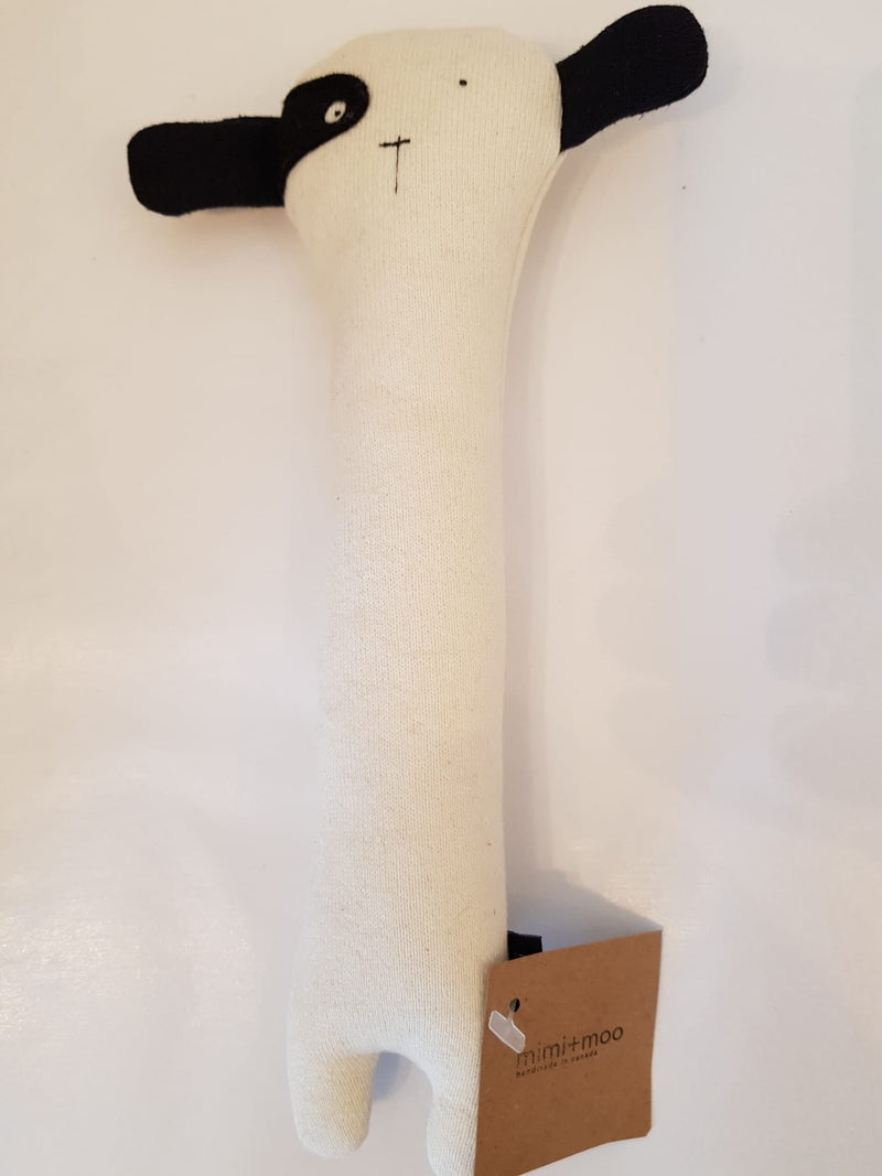 Mimi and Moo Baby Dog Organic Long Neck Rattle