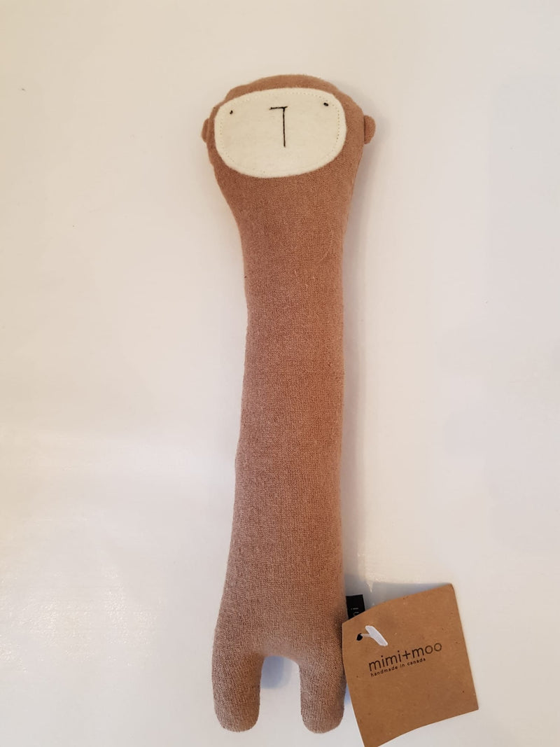 Mimi and Moo Baby Monkey Organic Long Neck Rattle