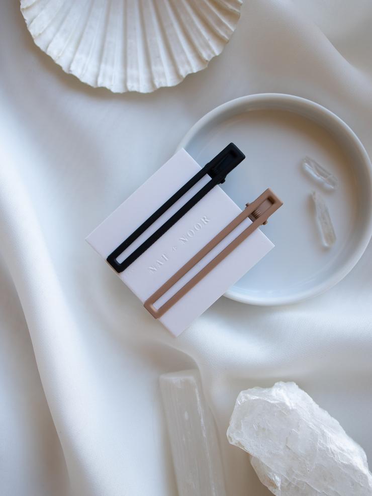 Nat and Noor Jewelry Leia Black Tan Nat + Noor Hair Clips
