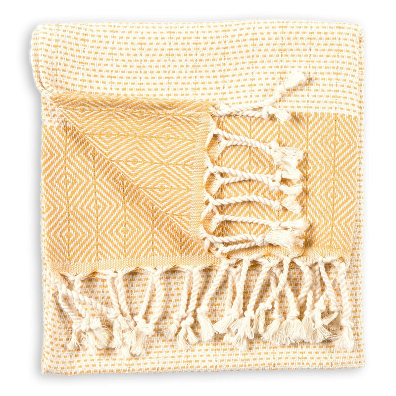 Pokoloko Linens Gold Turkish Hand Towel Diamond