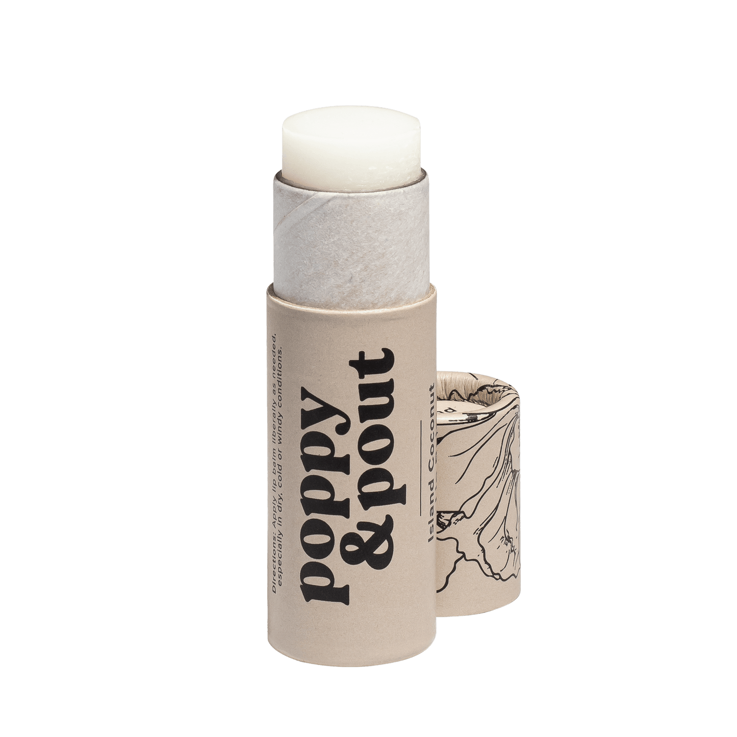 Poppy and Pout Face Care Island Coconut Poppy & Pout Lip Balm