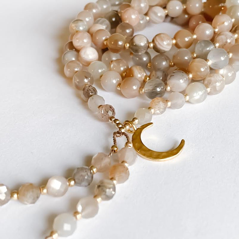 Salt + Sage Jewelry Moonstone Classic Mala Necklace