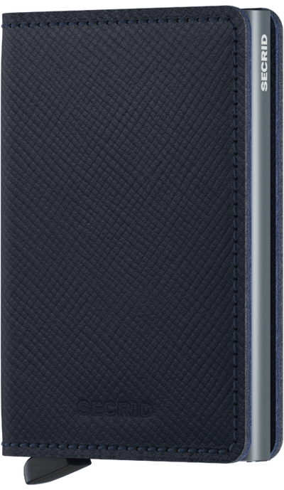 Secrid Accessories Saffiano Navy Secrid Slim Wallet