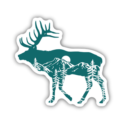 The-Unmediocre-Store-Stickers-Northwest-Elk-Scene-Sticker