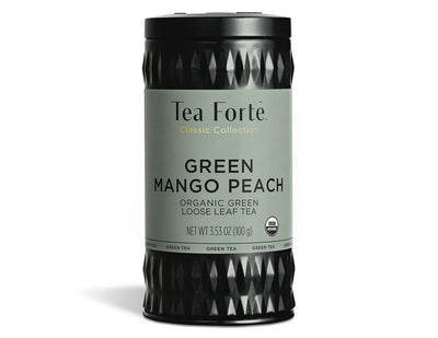 Tea Forte Branded Teas Green Mango Peach Organic Loose Leaf Tea Canister