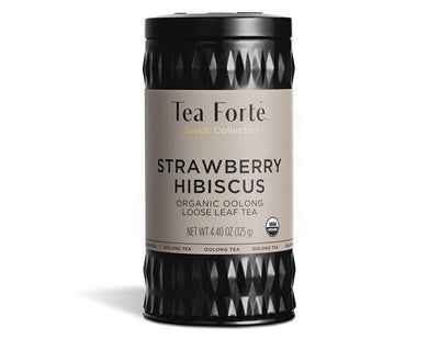 Tea Forte Branded Teas Strawberry Hibiscus Organic Loose Leaf Tea Canister