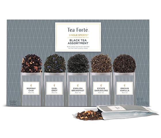 Tea Forte Branded Teas Black Tea Assortment Single Steeps Tea Assortments
