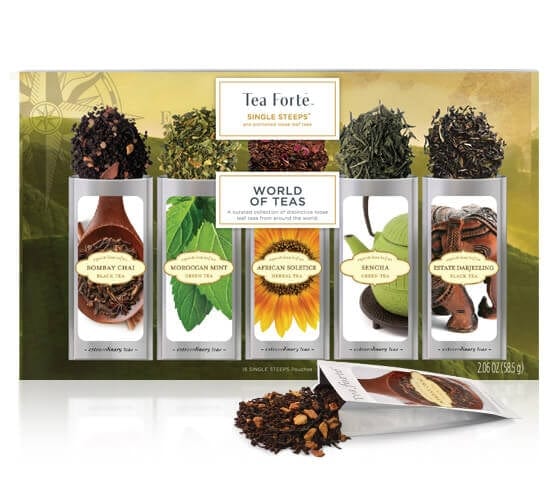 Tea Forte Branded Teas World of Teas Single Steeps Tea Assortments
