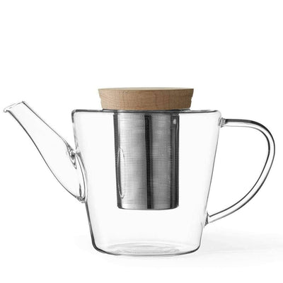 Viva Teaware 1 Litre Oak Lid Infusion Glass Teapot