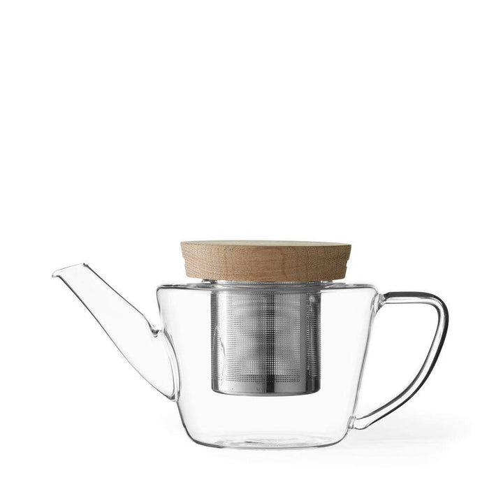 Viva Teaware 600 ml Oak Lid Infusion Glass Teapot